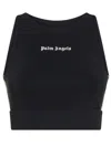 Palm Angels Black Training Crop Sport Top In Black