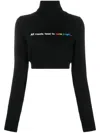 Palm Angels All Roads Cropped Sweater In Black
