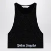 Palm Angels Classic Logo Cropped Lurex Top In Black