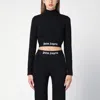 Palm Angels Crop Top In Black Viscose Blend In Black