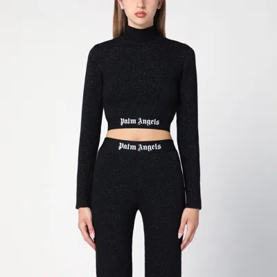 PALM ANGELS PALM ANGELS BLACK LUREX VISCOSE BLEND JUMPER