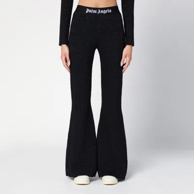 PALM ANGELS PALM ANGELS BLACK LUREX VISCOSE BLEND TROUSERS