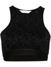 Palm Angels Monogram Jacquard Cropped Top In Black