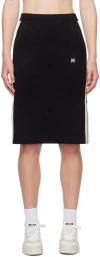 Palm Angels Side Stripe Monogram Pencil Skirt In Black Off White