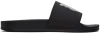 Palm Angels Black Logo Pool Slides In Black Ligh