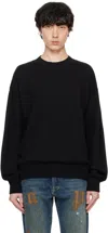 Palm Angels Black Monogram Series Sweater In Black Off White