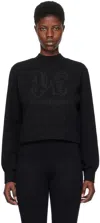 Palm Angels Black Monogram Statement Sweatshirt In Black