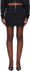 Palm Angels Black Neoprene Track Miniskirt In Black Off White
