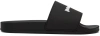 Palm Angels Black Logo Pool Slides In Black White