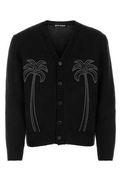 Palm Angels Black Nylon Blend Cardigan