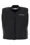 Palm Angels Quilted Nylon Down Vest In Black