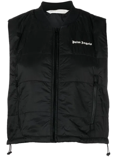 Palm Angels Black Nylon Waistcoat