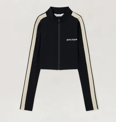 Palm Angels Classic Logo Cropped Training Jacket In Black
