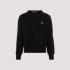 Palm Angels Black Round Neck Pullover In Black