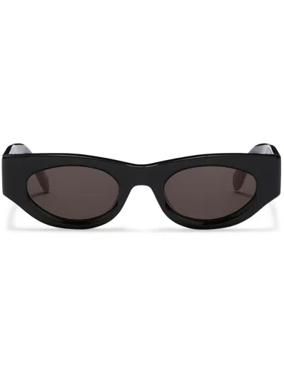 PALM ANGELS BLACK OVAL SUNGLASSES