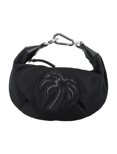 PALM ANGELS WOMEN BLACK PALM CRESCENT SMALL SHOULDER BAG, ONESIZE LUXURY SHOULDER BAGS FOR WOMEN DARVEYS