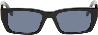 Palm Angels Black Palm Sunglasses In Black Light Blue