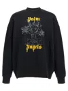 Palm Angels Logo Printed Crewneck Sweatshirt In Black