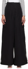 Palm Angels Black Parachute Pants In Black