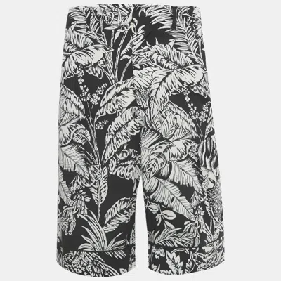 Pre-owned Palm Angels Black Parrots Print Crepe Shorts S