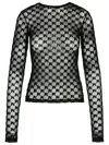 Palm Angels Monogram-pattern Sheet Top In Black