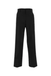 Palm Angels Black Wide Leg Pant In Black