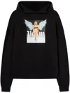 Palm Angels Crystal Pin-up Graphic Hoodie In Black