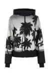 Palm Angels Black Printed Polyester Palm Ski Jacket In Black