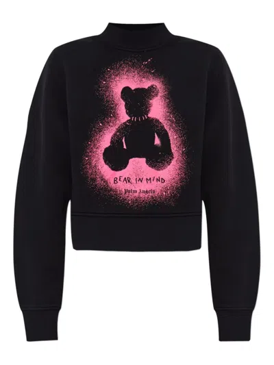 PALM ANGELS BLACK PRINTED SWEATSHIRT