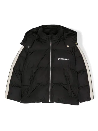 Palm Angels Kids' Black Puffer Jacket With Logo
