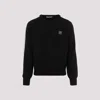 Palm Angels Black Round Neck Pullover In Black