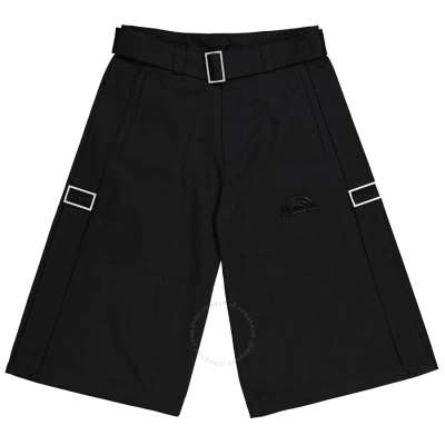Palm Angels Black Side Tape Buckle Shorts