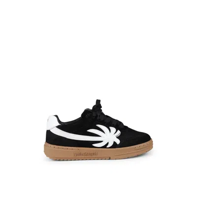 PALM ANGELS BLACK SNEAKERS FOR KIDS WITH PALM TREE