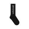 Palm Angels Black Socks For Kids With Logo In Black