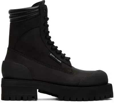 Palm Angels Black Stacked Ankle Boots In Black No Color
