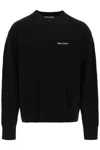 Palm Angels Black Stretch Wool Blend Sweater