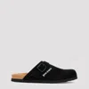 Palm Angels Logo Printed Round Toe Slippers In Black