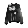 Palm Angels Palm Culture Print Crewneck Sweater In Black