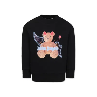 Palm Angels Kids' Black Sweatshirt For Boy With Bear