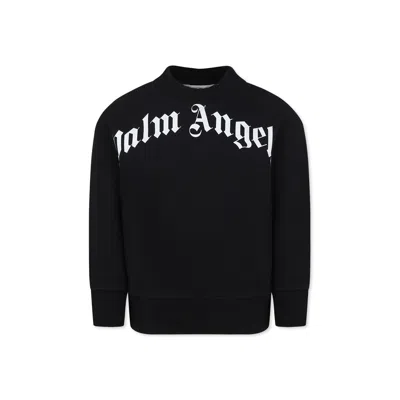 Palm Angels Kids' Black Sweatshirt For Boy With Logo