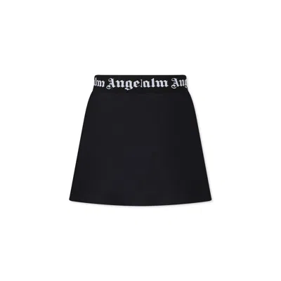 Palm Angels Kids' Black T-shirt For Girl With Bear