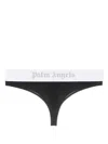 PALM ANGELS BLACK THONG WITH WHITE LOGO BAND