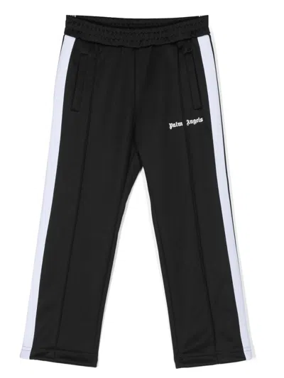 Palm Angels Kids' Black Track Trousers With Logo