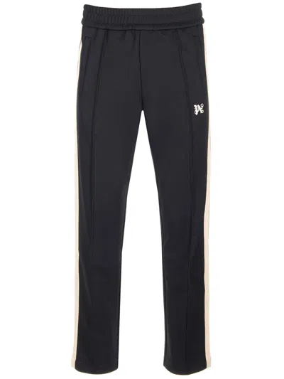 PALM ANGELS BLACK TRACKPANTS WITH MONOGRAM