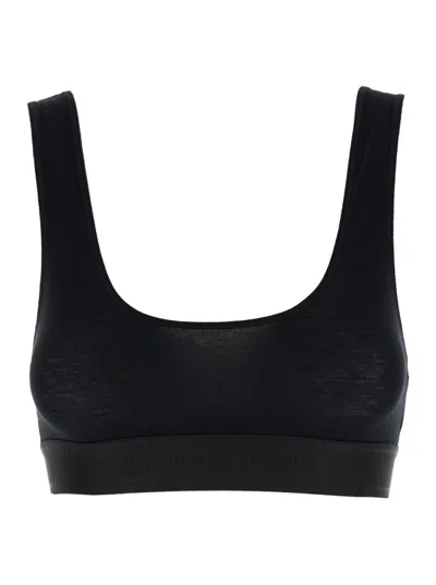 Palm Angels Logo Tape Bra In Black