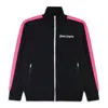 Palm Angels Black With Pink Stripe On Sides Track Jacket