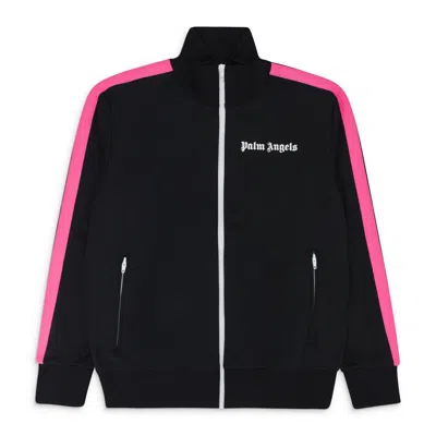 Palm Angels Black With Pink Stripe On Sides Track Jacket