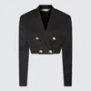 Palm Angels Black Wool Blend Blazer In Black