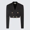 Palm Angels Black Wool Blend Blazer In Black