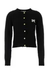 Palm Angels Cardigan Long Sleeves Wool Blend In Black